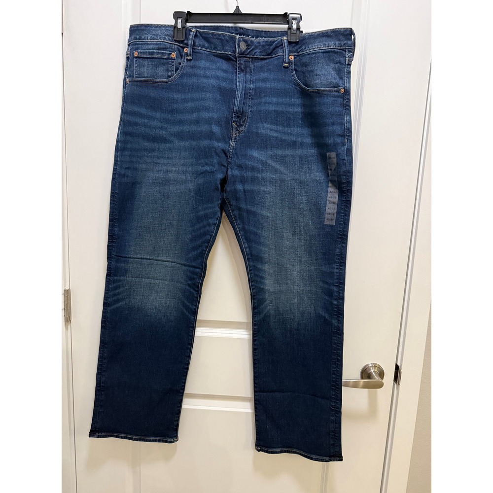 American Eagle Relaxed Straight AirFlex+ Jeans 42x32 Dark Wash Blue Mens Denim